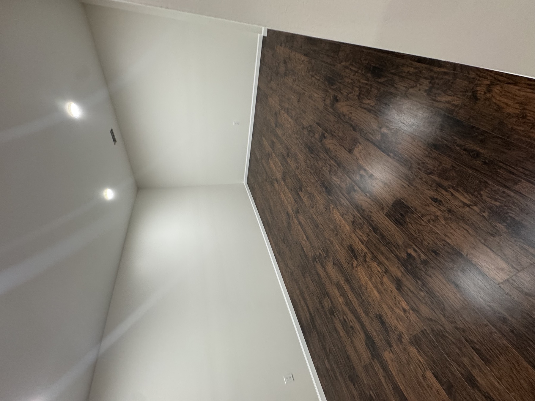 Finished basement room corner