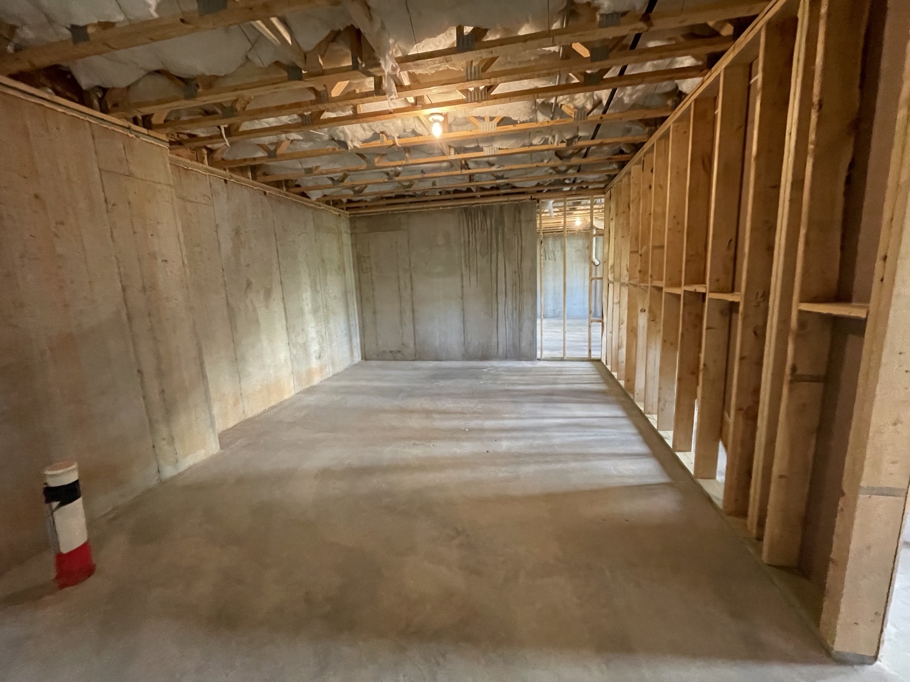 Unfinished basement framing