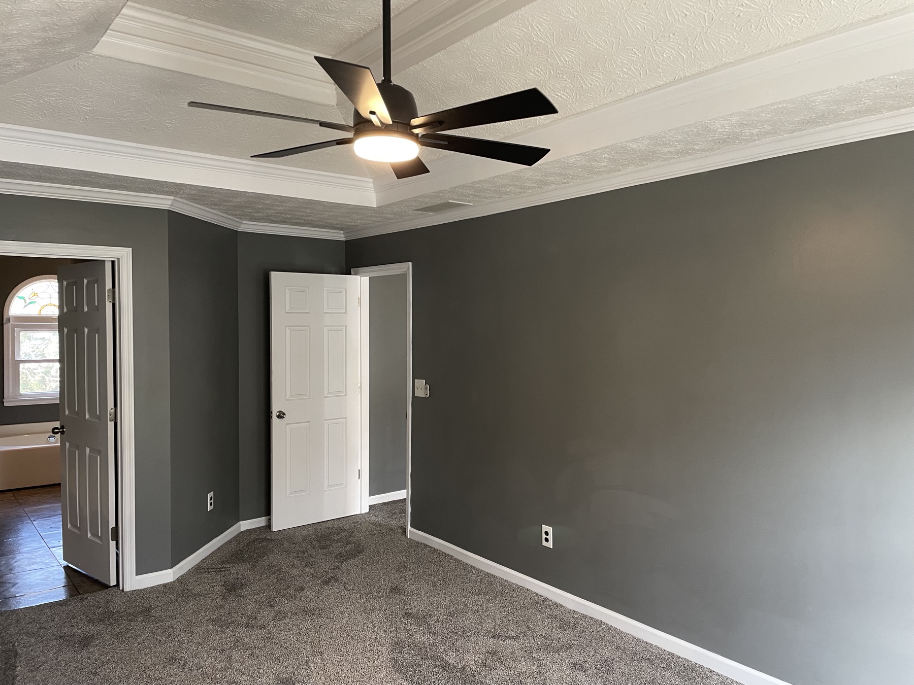 Freshly painted bedroom